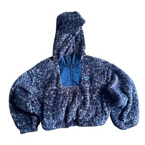 True Religion LEOPARD HALF-ZIP HOODIE 3XL